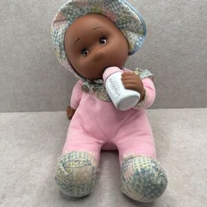 VTG 1998 Goldberger Lollipalooza plush Black Baby Doll Pink Thumb bottle Sucking